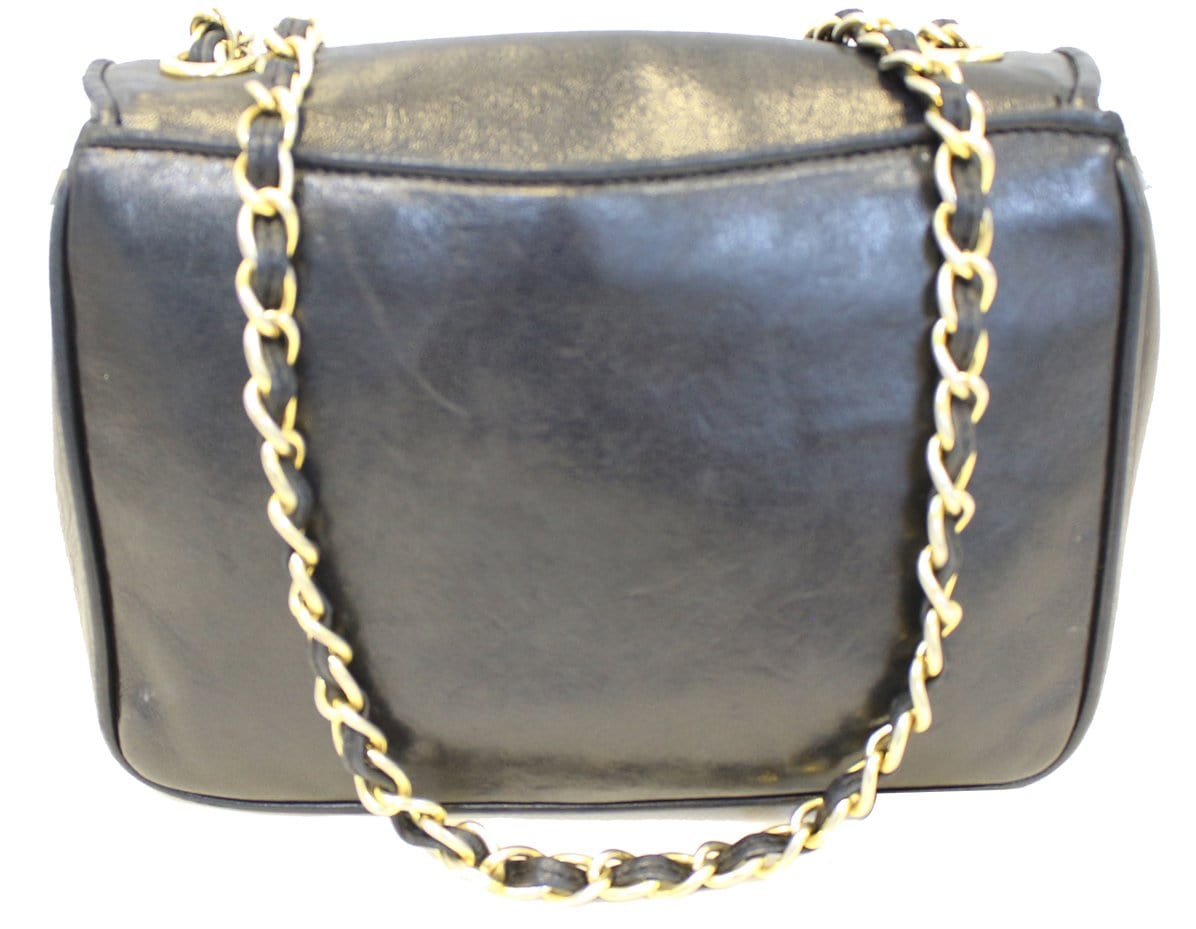Chanel Lamb Skin CC Logo Black Travel Bag