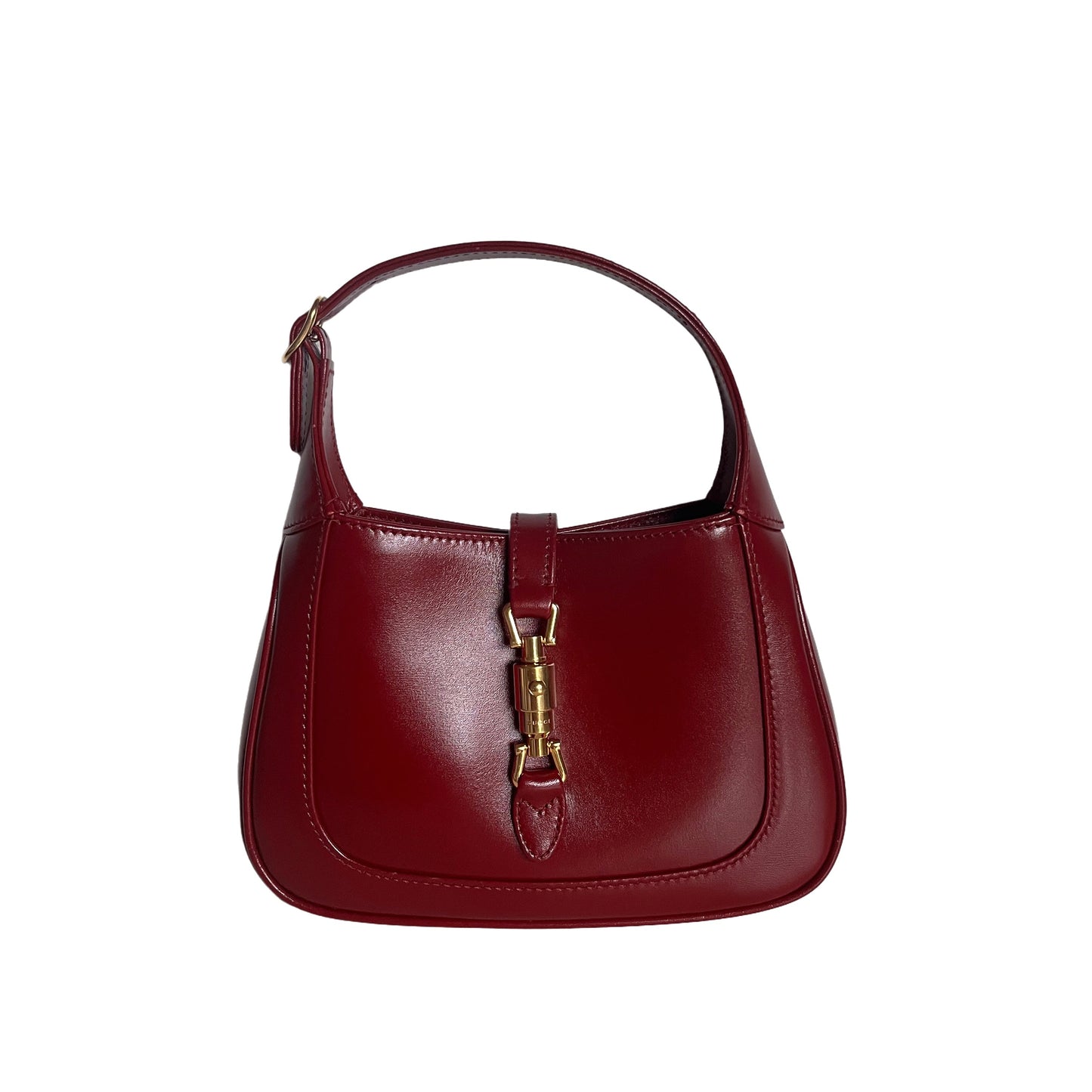 Gucci Jackie Burgundy Two Way Carry Leather Mini Bag Never Worn