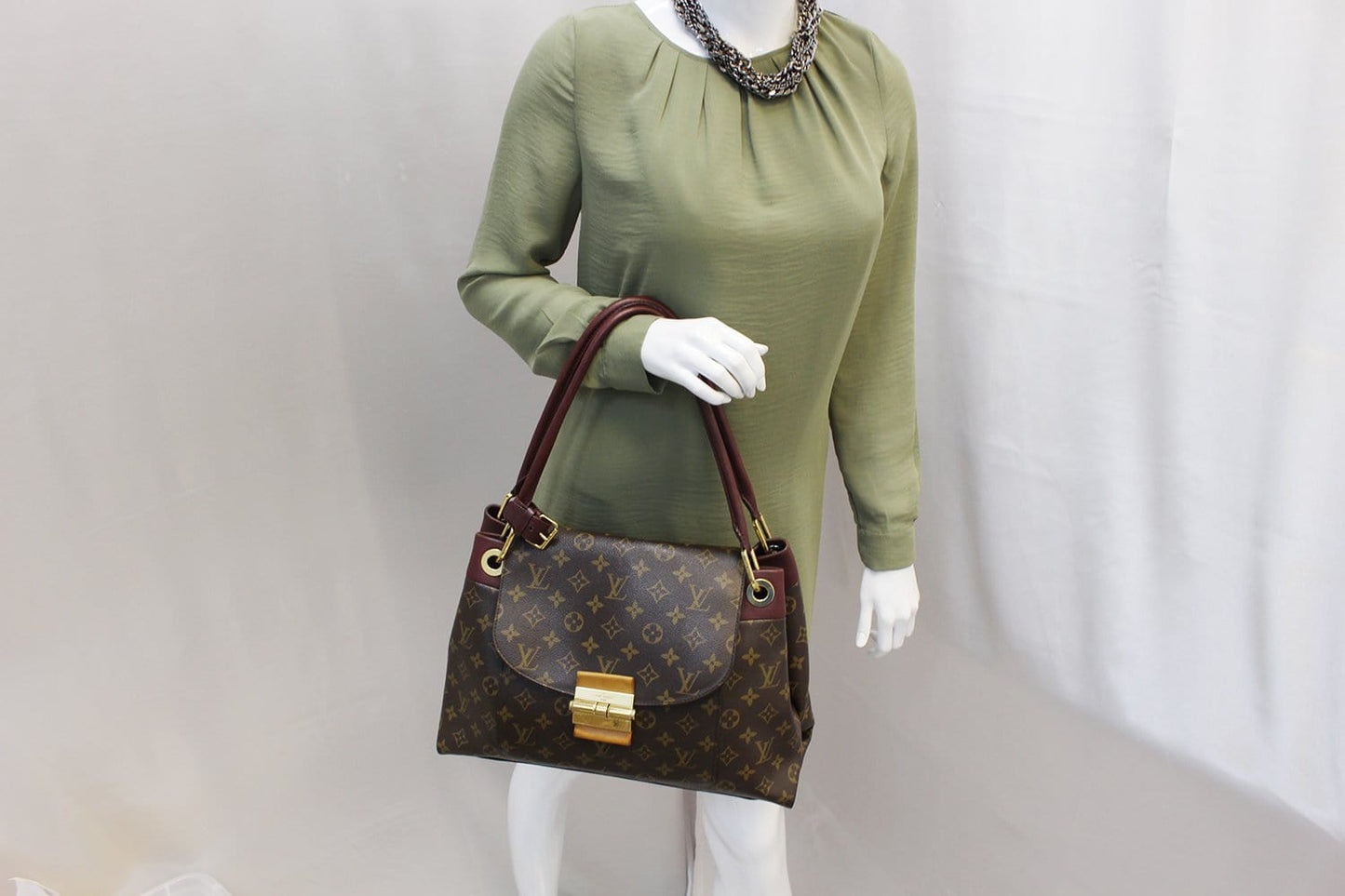 Louis Aurore Olympe Satchel Bag Canvas Monogram Shoulder Bag
