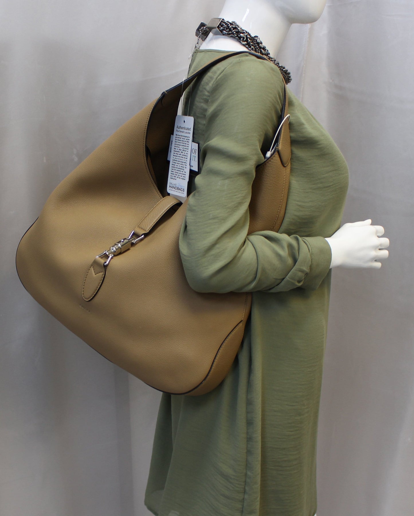 Gucci Jackie Soft Hobo Bag Last Call Leather Beige Travel Bag