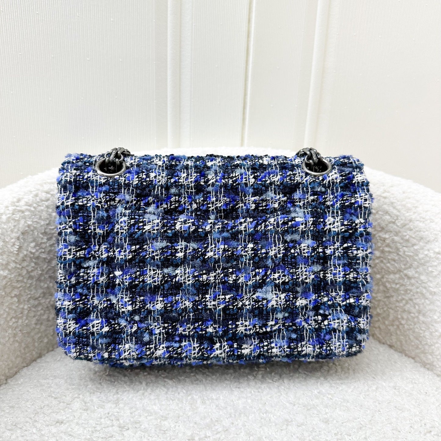 Chanel 2.55 Reissue Mini Flap in 20P Navy / Blue / Black Tweed and Rhw Handbag