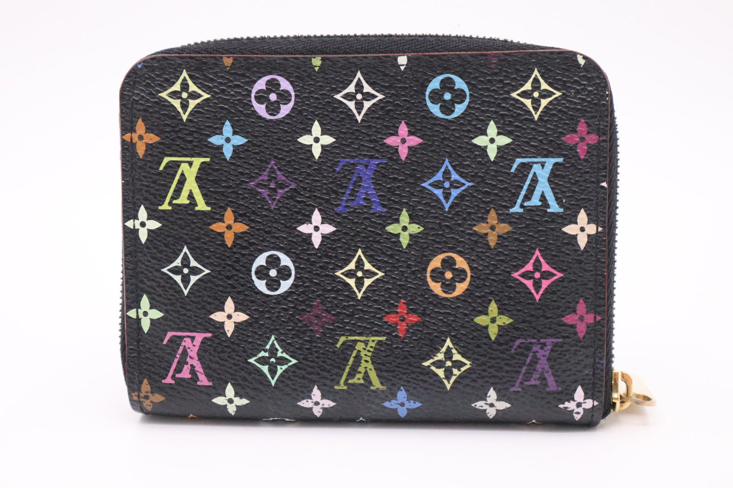 Louis Vuitton Compact Monogram Canvas Black Multicolor Wallet Case