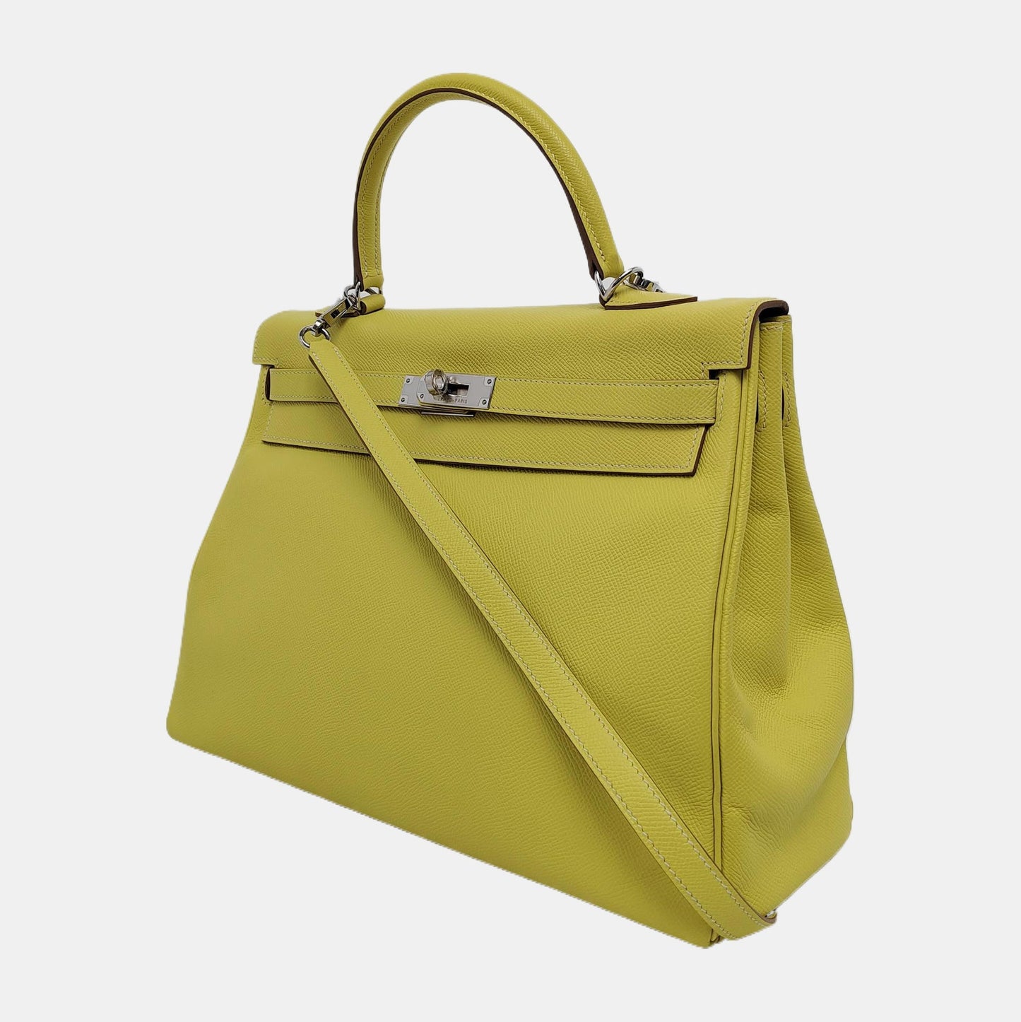 Hermes Kelly Retourne Epsom Yellow R Jaune Bourgeon Leather Travel Bag