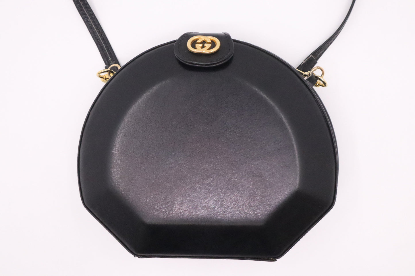 Gucci Hard Leather Black Shoulder Bag