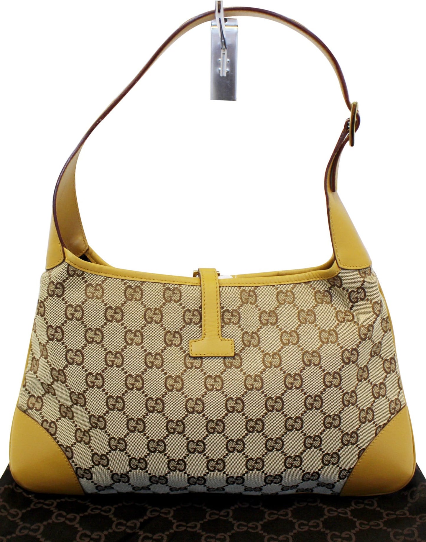 Gucci Jackie Shoulder Hobo Bag Leather Canvas Shoulder Bag