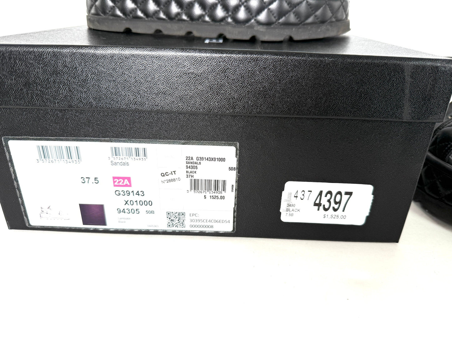 Chanel Black Platform Cc Logo Quilted Leather Sandals 37.5 7