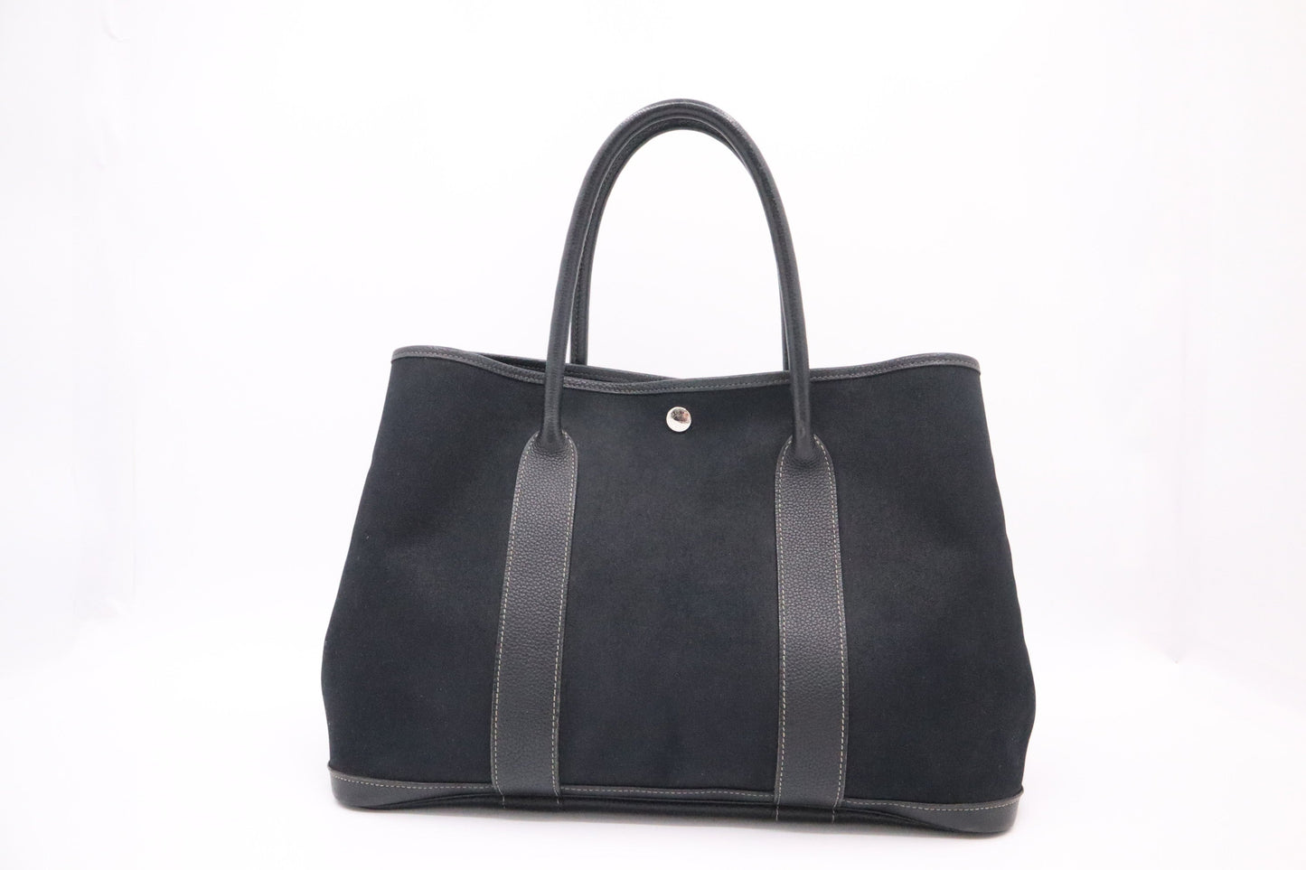 Hermes Garden Party Bag In Canvas Black Travel Bag
