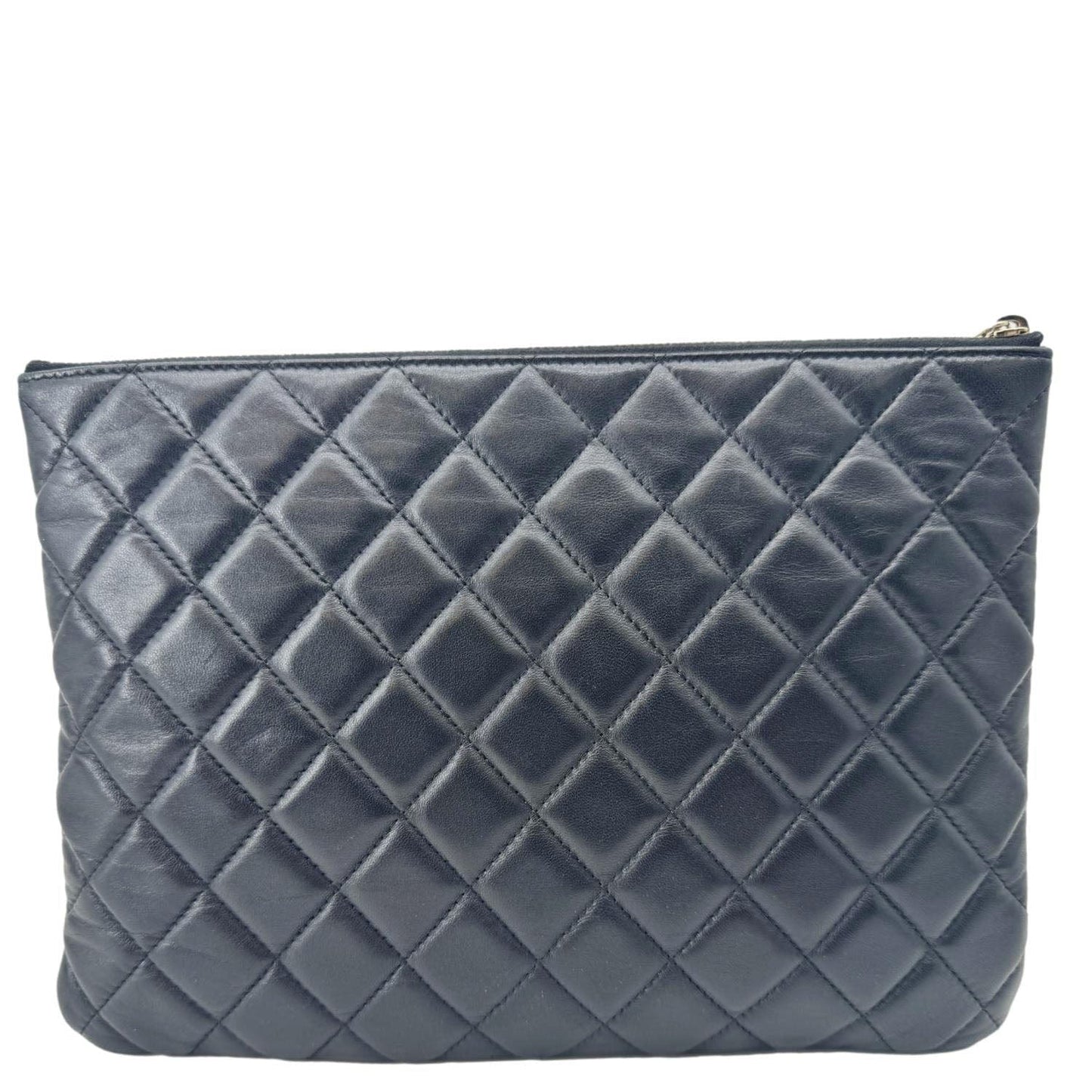Chanel Camellia O Quilted Leather Black Travel Bag