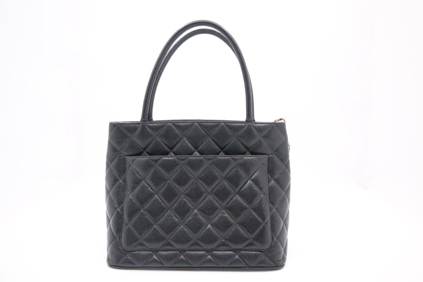 Chanel Medallion Caviar Black Leather Tote Bag
