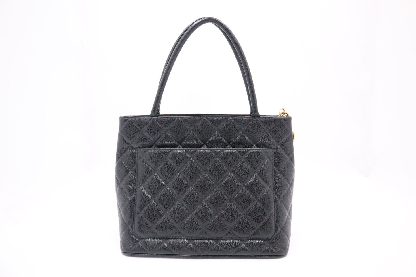 Chanel Medallion Caviar Black Leather Tote Bag Leather 1