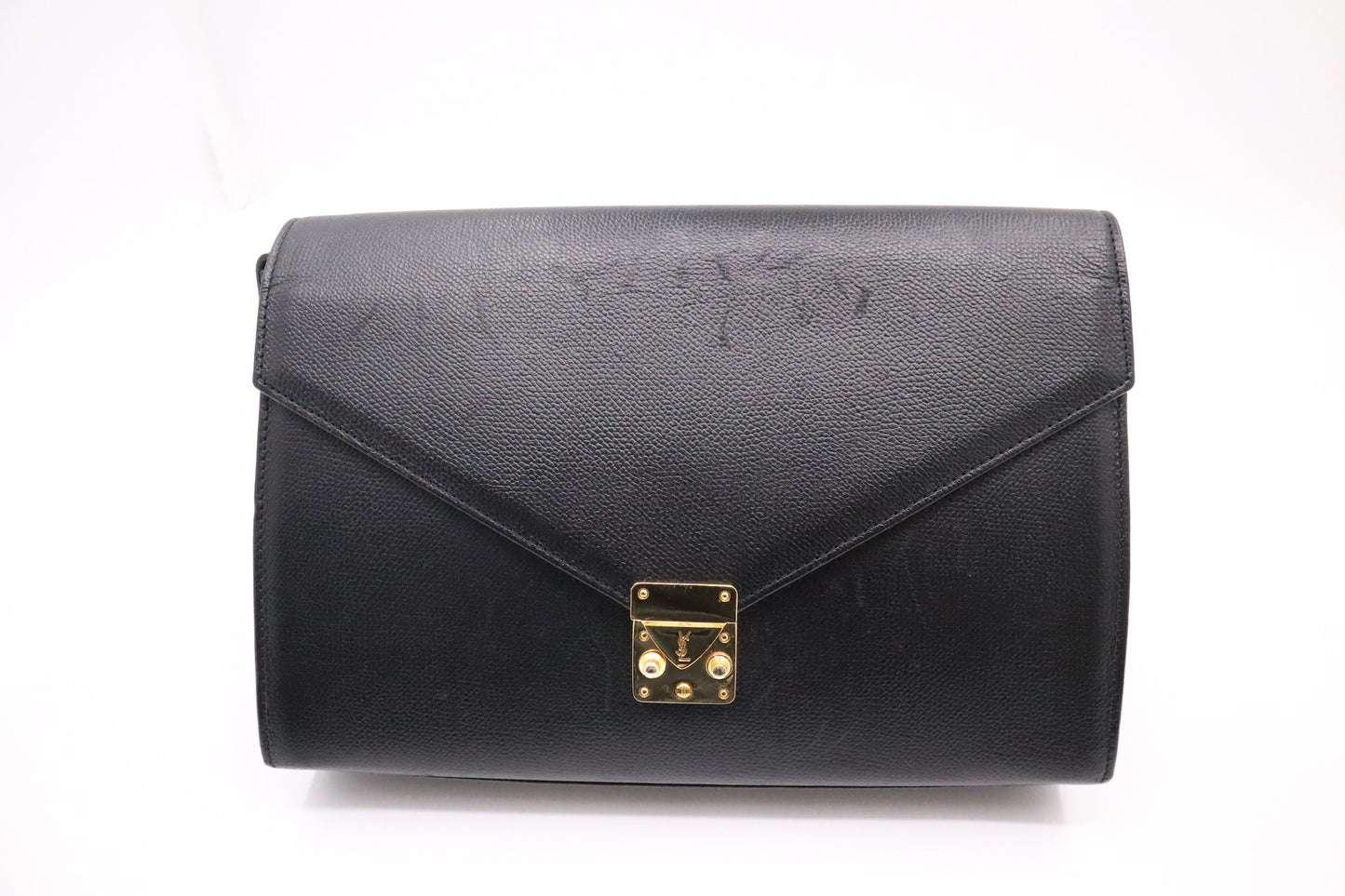 YSL Saint Laurent Clutch Bag In Cowhide Leather Black