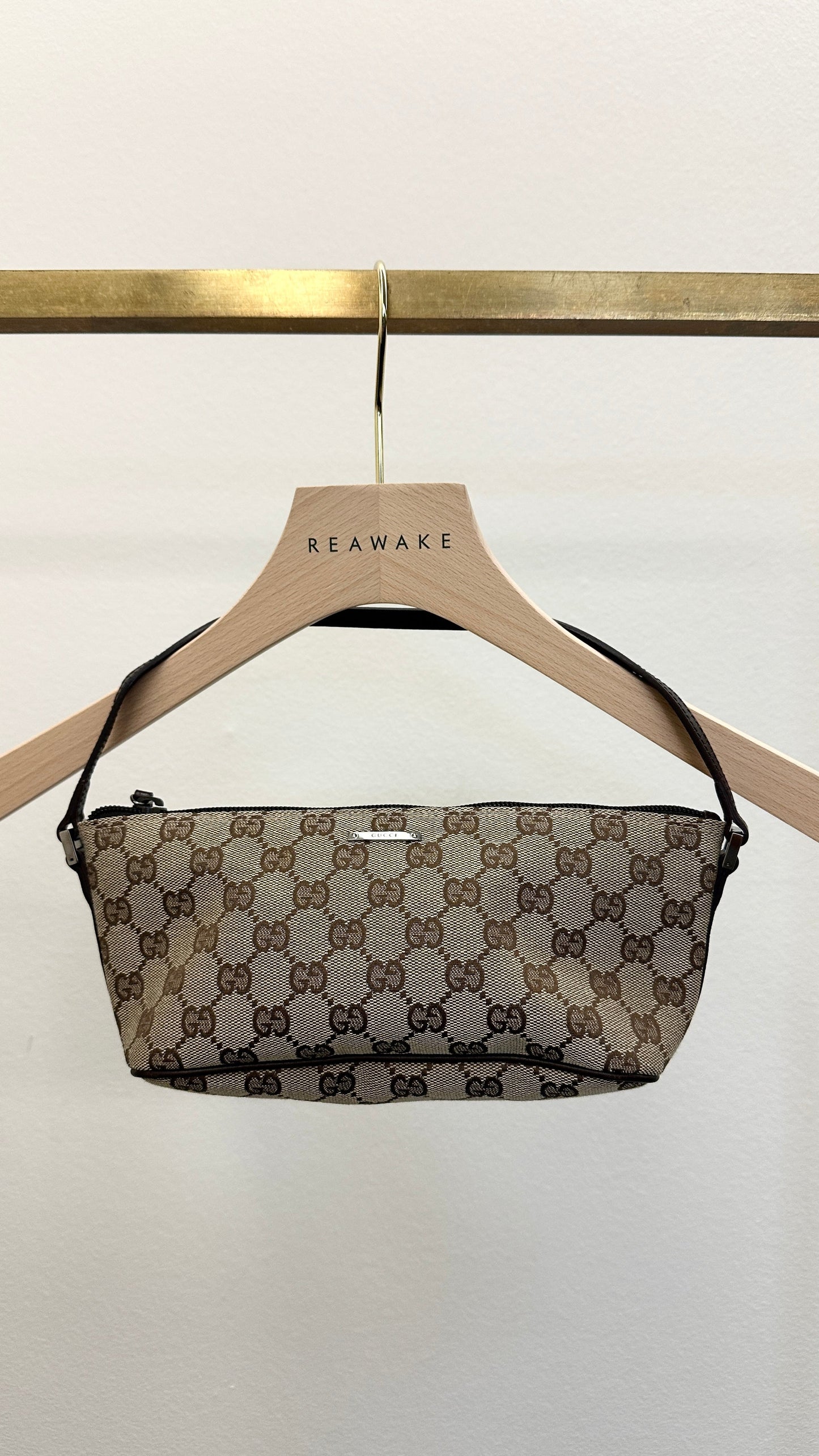 GUCCI Supreme Canvas Pochette Brown