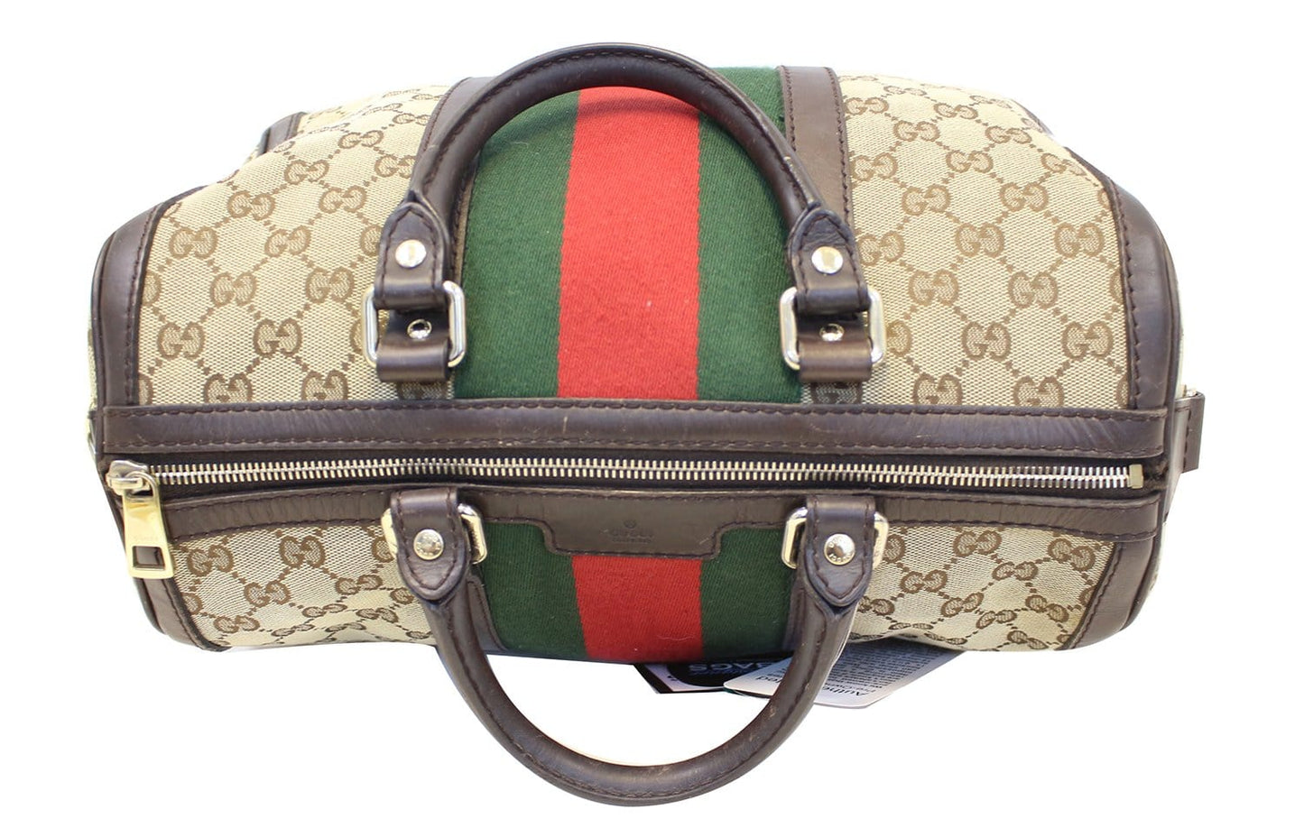 Gucci Web Original Boston Bag Canvas Monogram Travel Bag