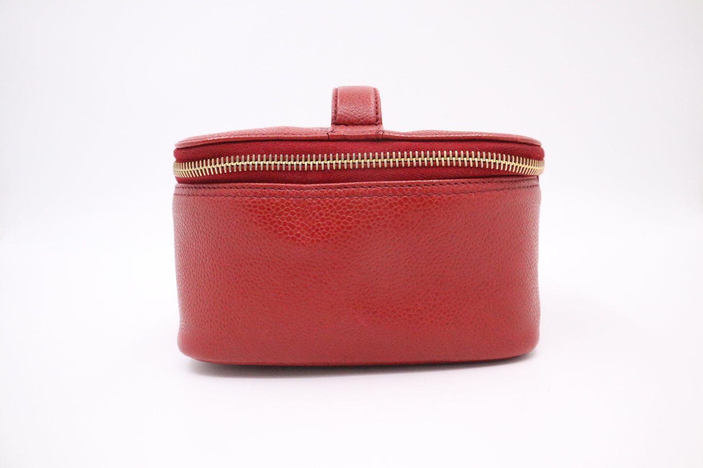 Chanel Vanity Caviar Red Leather Handbag