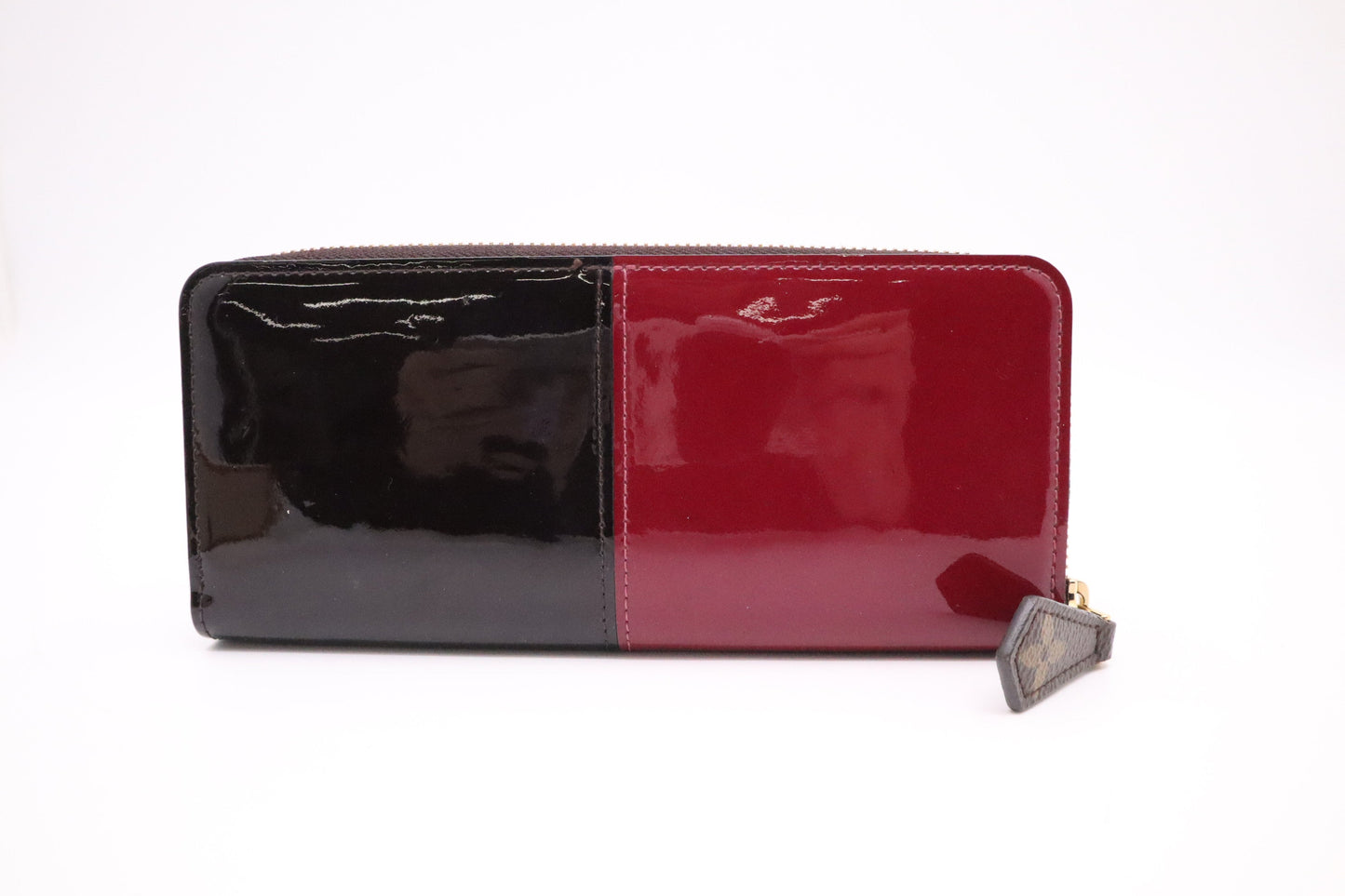Louis Vuitton Clemence Purple Vernis Leather Black Red Wallet Case