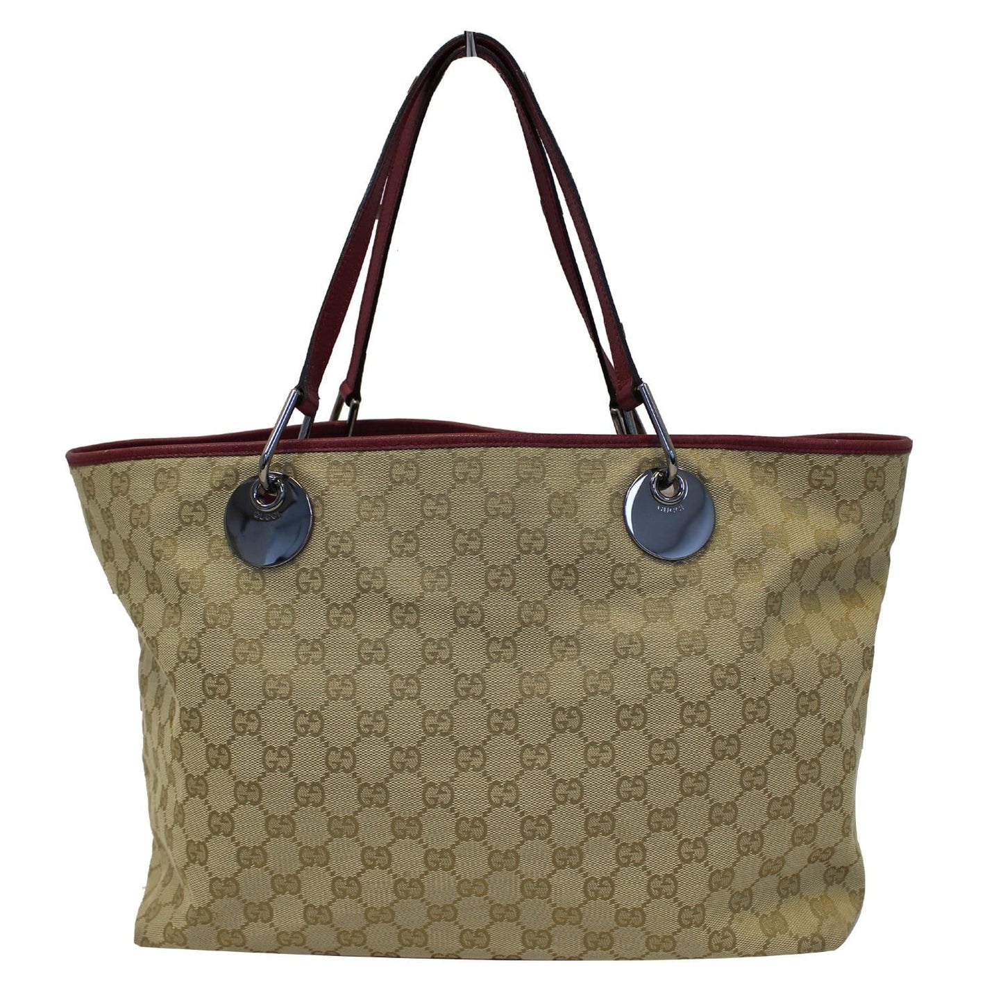 Gucci Eclipse Red Tote Bag Leather Canvas