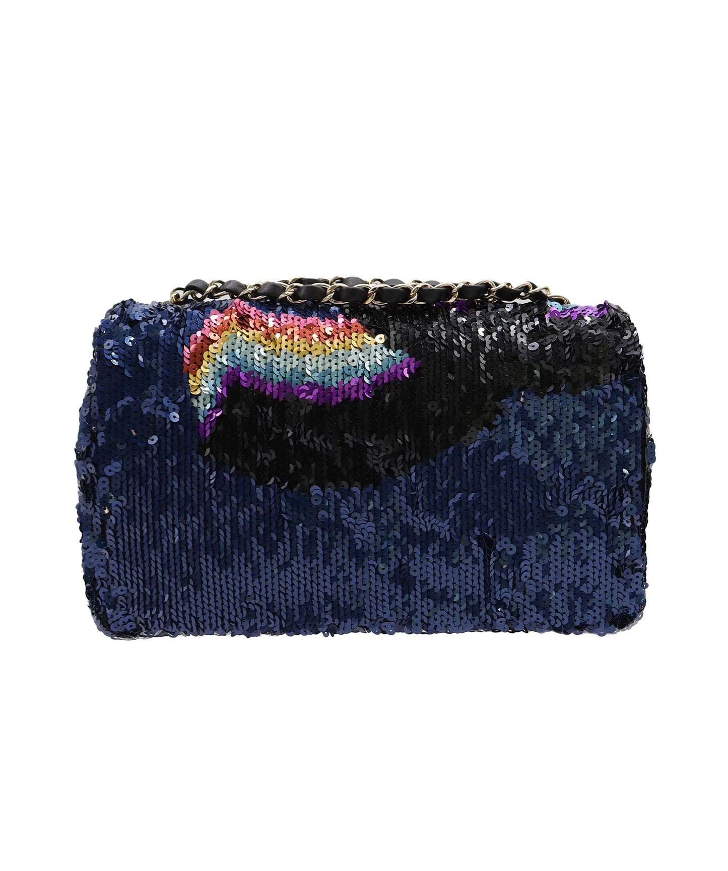 Chanel Mini Flap Bag Rainbow / Black Sequin LGHW SKC1879