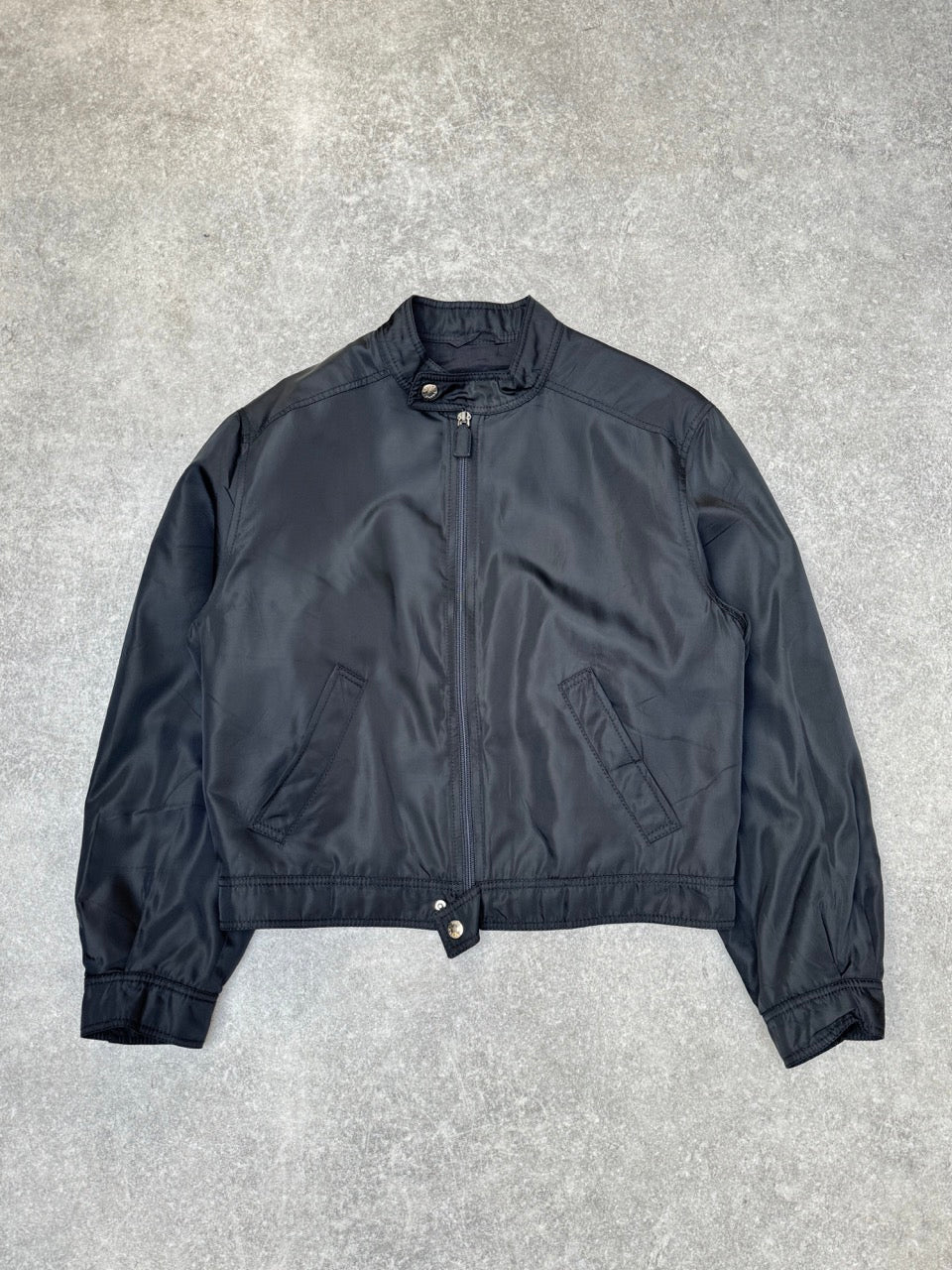 Prada Handbag 90s Silk Lined Bomber Jacket Black Large