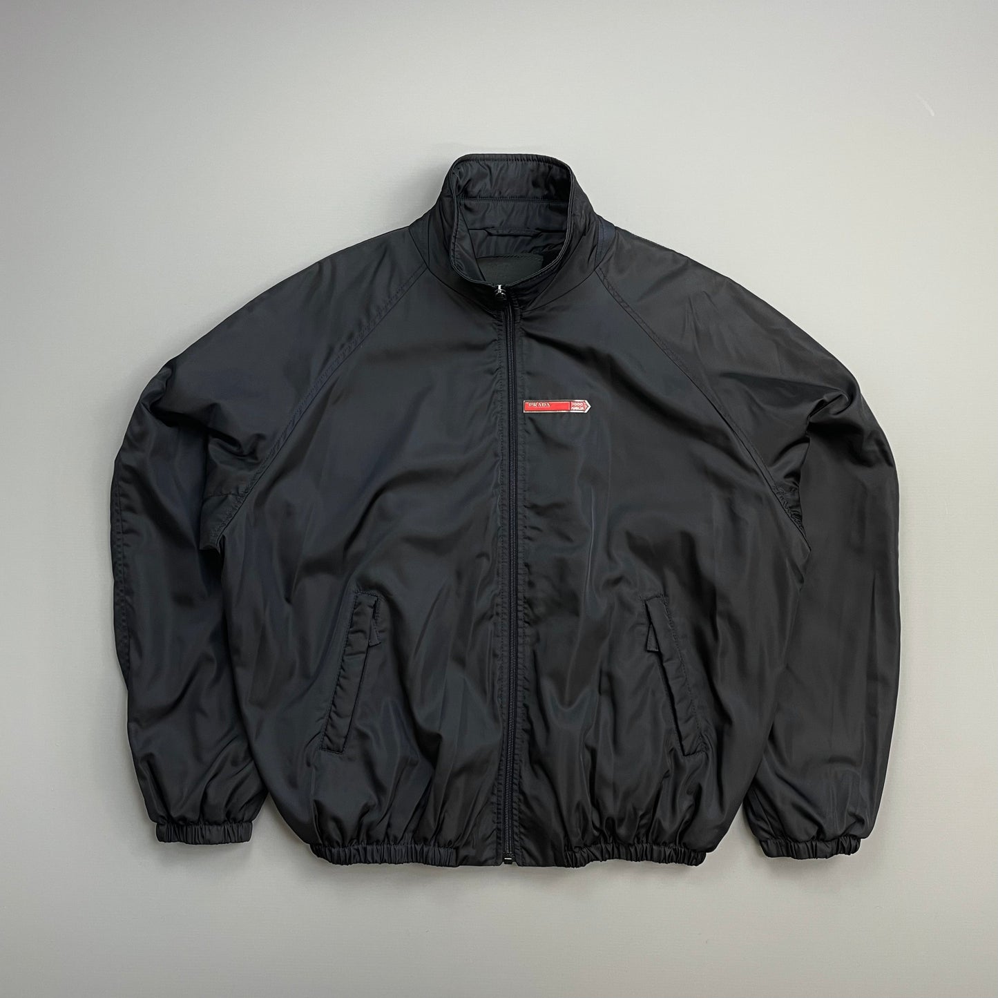 Prada Handbag Sport ' Miglia' Fleece-Lined Bomber Jacket Nylon Navy