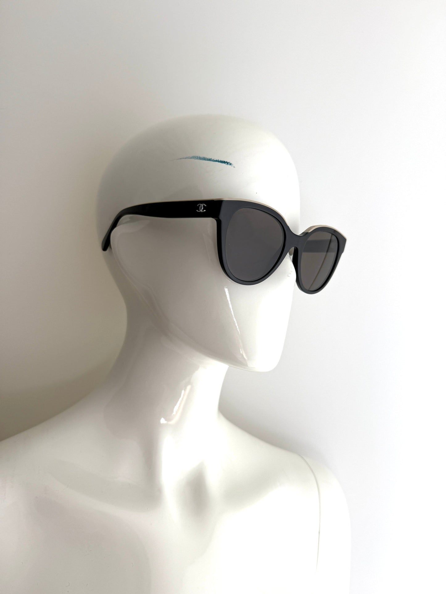 Chanel Butterfly Acetate Black Beige Sunglasses Bag