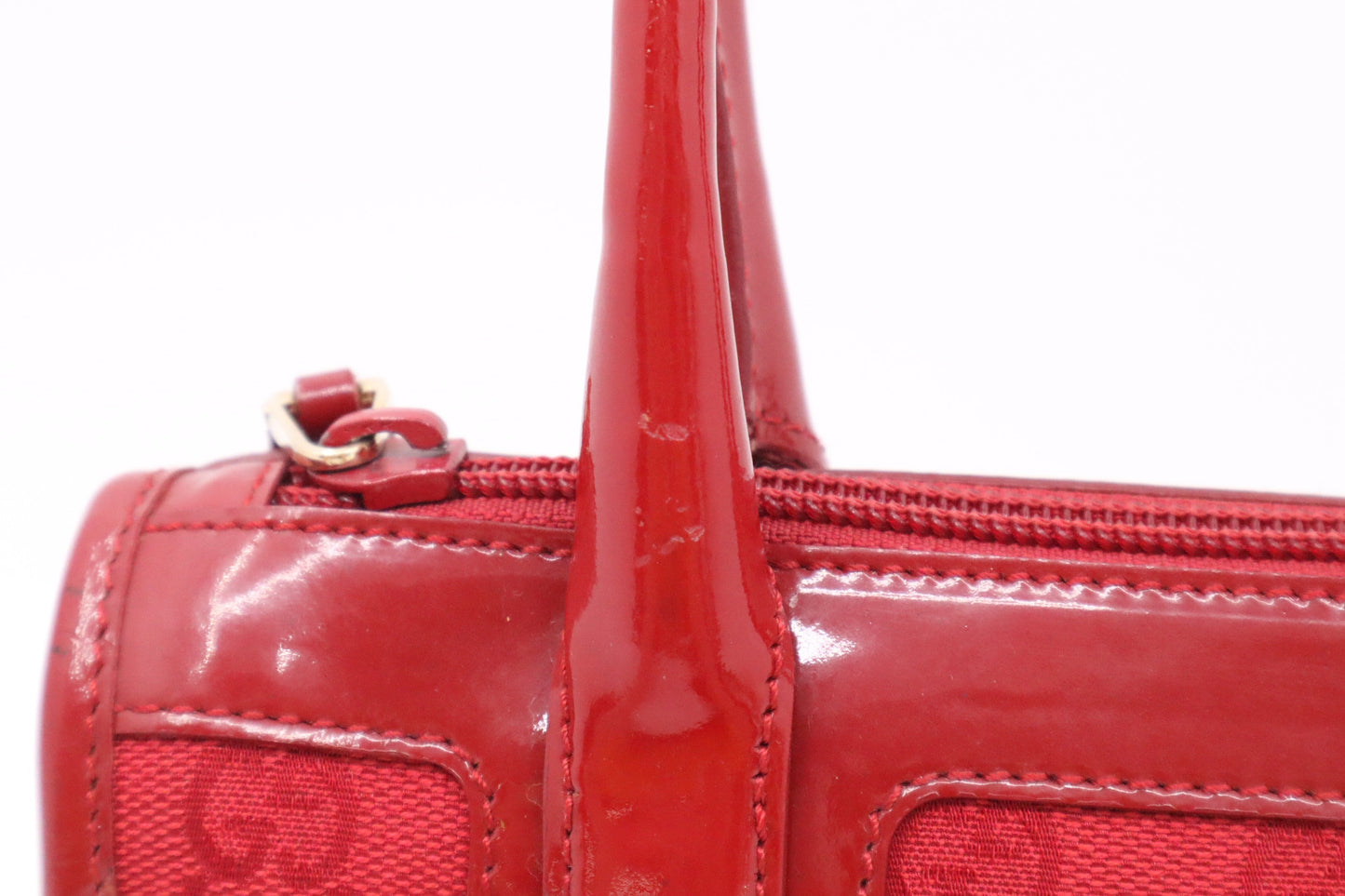 Gucci Handbag In Canvas Red Travel Bag