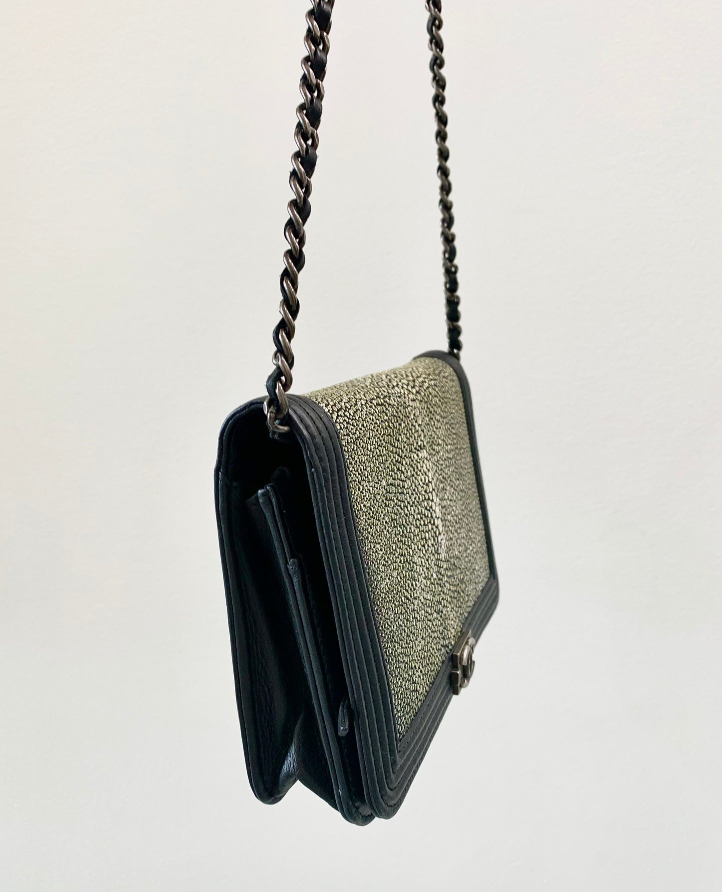 Chanel Stingray Boy Wallet with Chain Handbag