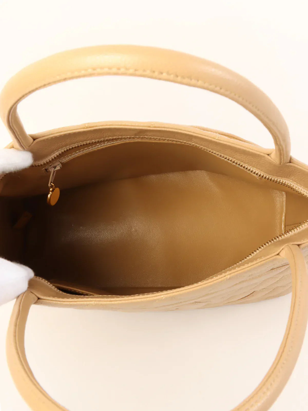 Chanel Around Caviar Skin Cc Mark Stitch Revival Tote Bag Beige