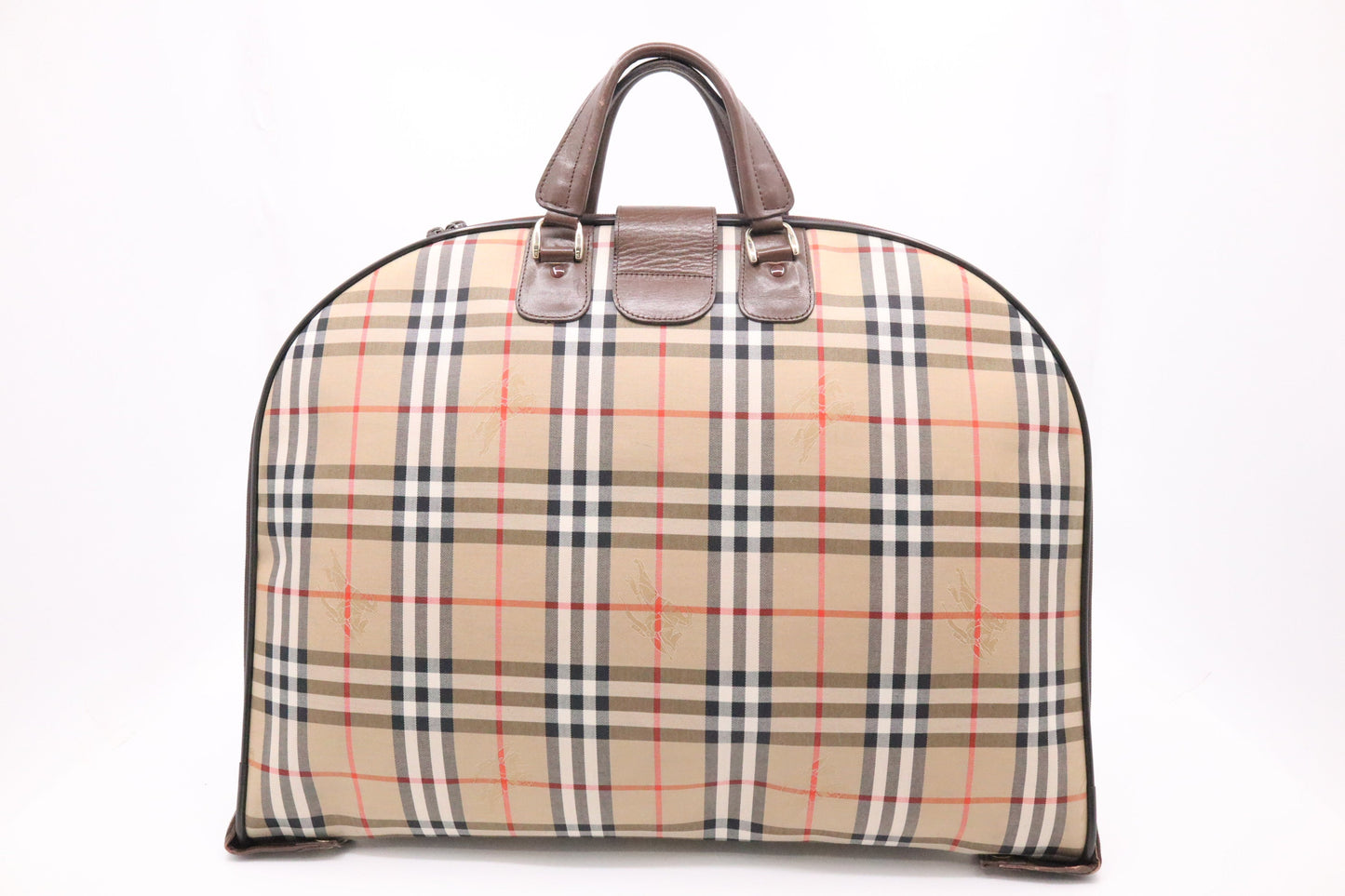 Burberry Travel Garment Bag In Checked Canvas Brown Travel Bag