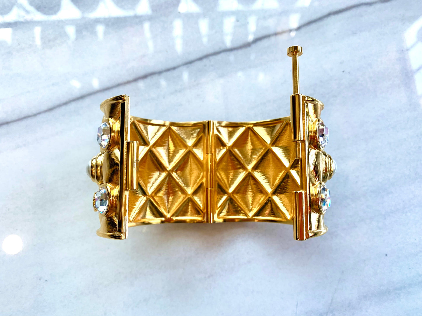 CHANEL RHINESTONE CUFF BRACELET