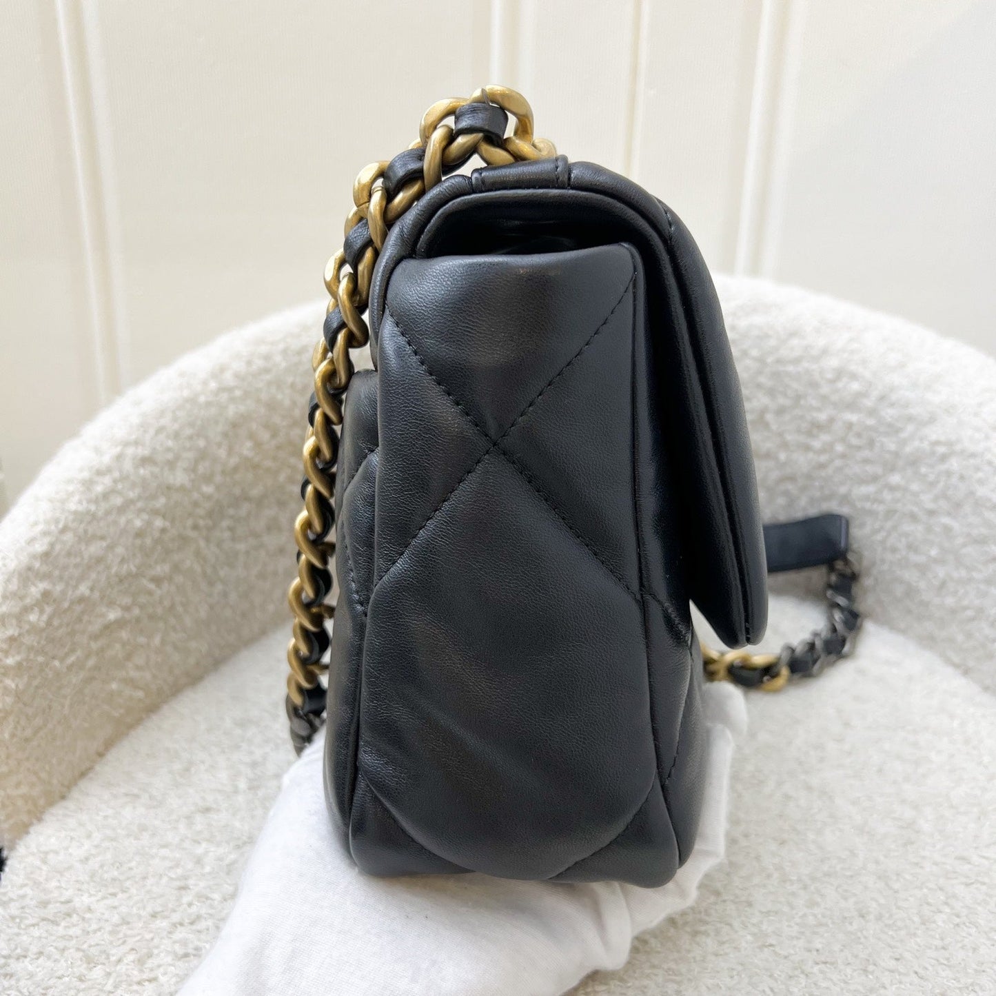 Chanel 19 Small Flap in Black Lambskin and 3 Tone Hw ( ) Handbag