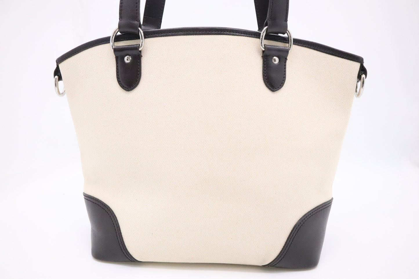 Burberry Tote Bag In And Leather Canvas Brown