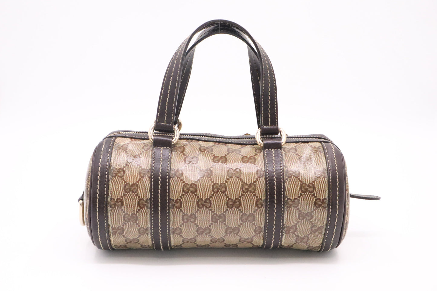 Gucci Crystal Duchessa Boston Canvas Patent Small Handbag