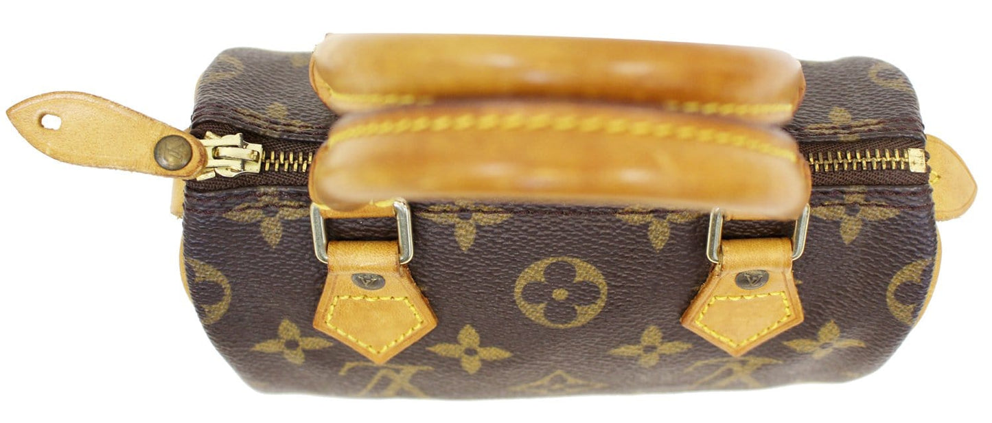Louis Speedy Satchel Handbag Monogram Mini Travel Bag