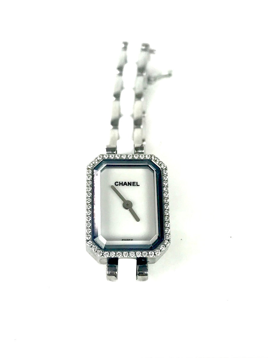 Chanel Premiere Stainless Steel Diamond White Watch Jewelry