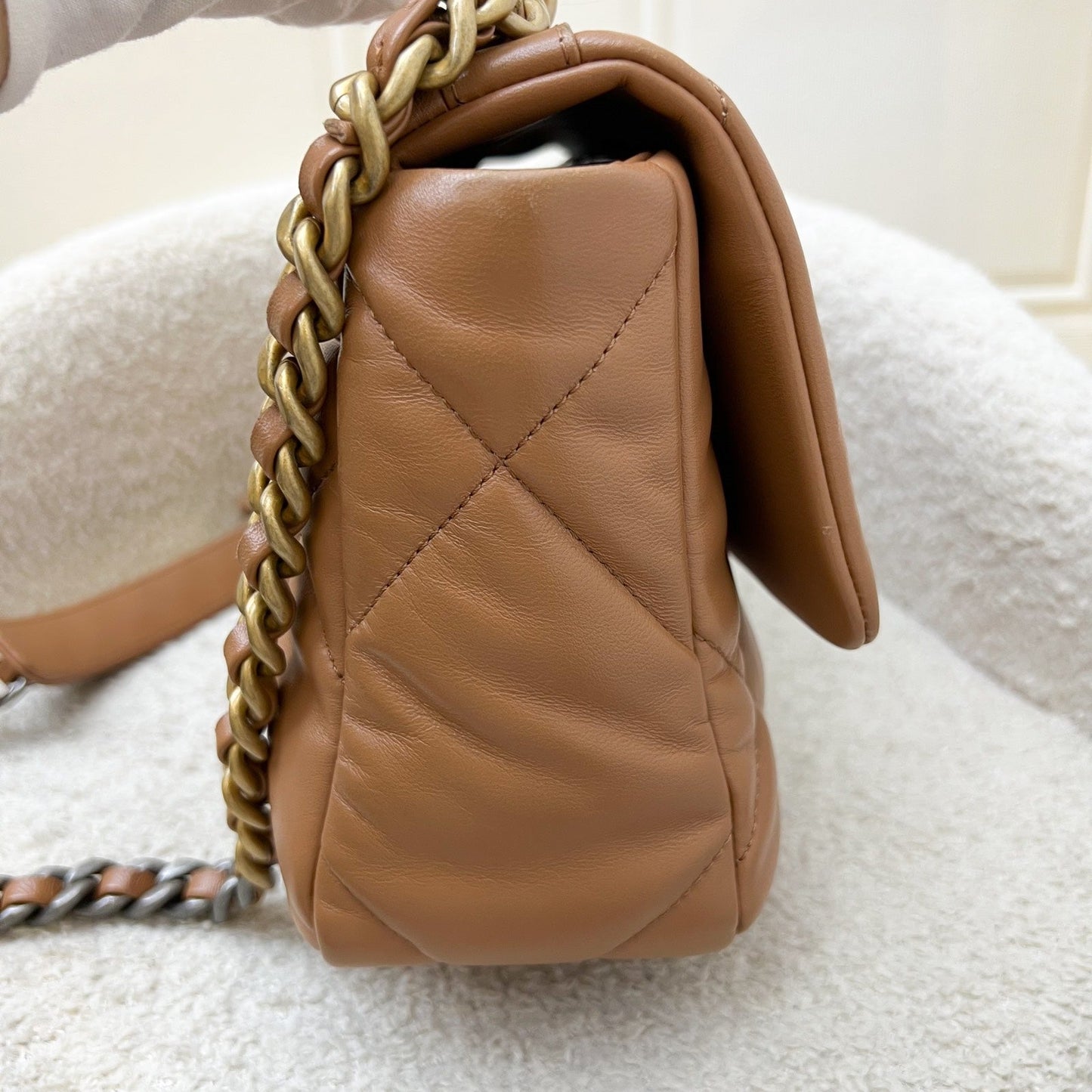 Chanel 19 Small Flap In 22S Caramel Lambskin And 3-Tone Hw ( ) Bag
