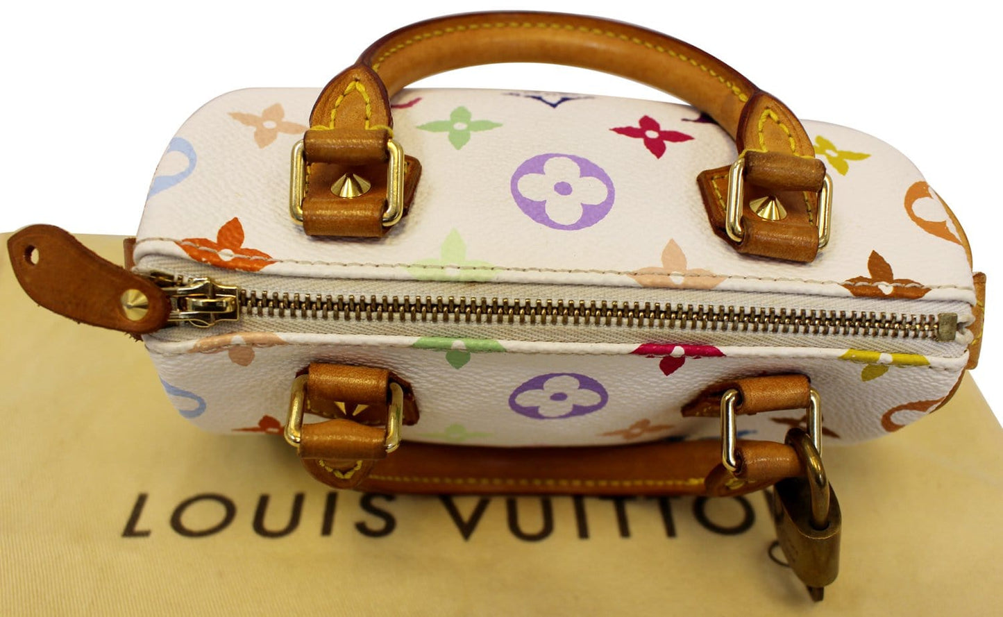 Louis Multicolor Speedy Satchel Bag Monogram White Travel Bag