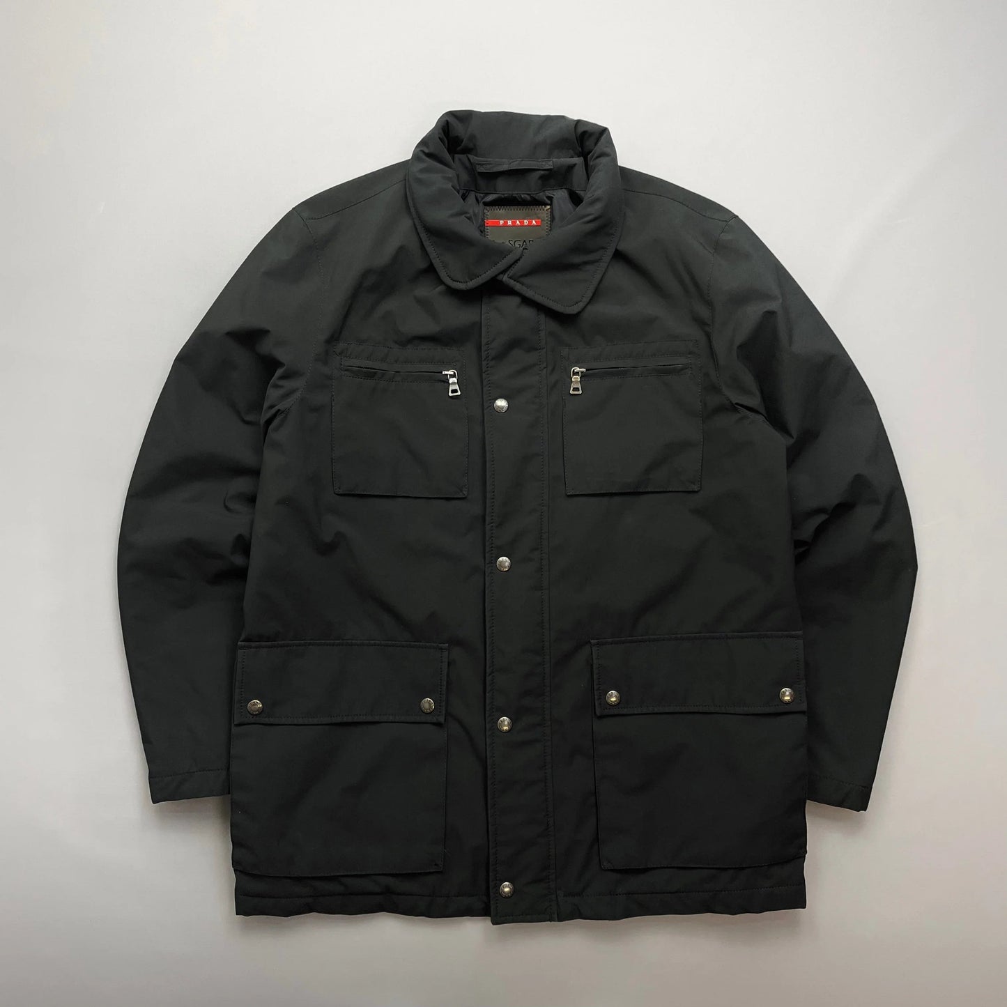 Prada Handbag Sport Windstopper Field Jacket w Concealed Hood Black