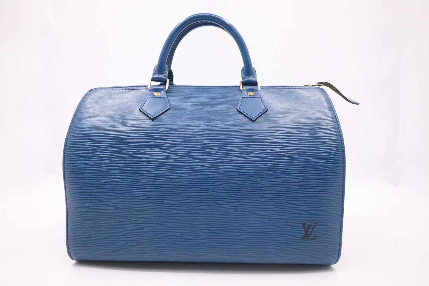 Louis Vuitton Speedy 30 Blue Leather Epi Handbag Epi Leather
