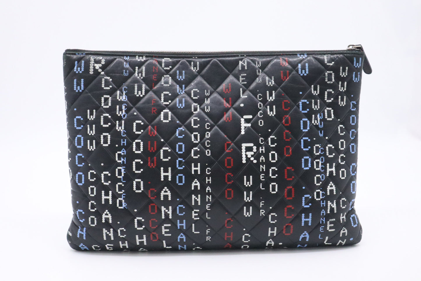 Chanel Quilted Data Center O Black Leather Handbag