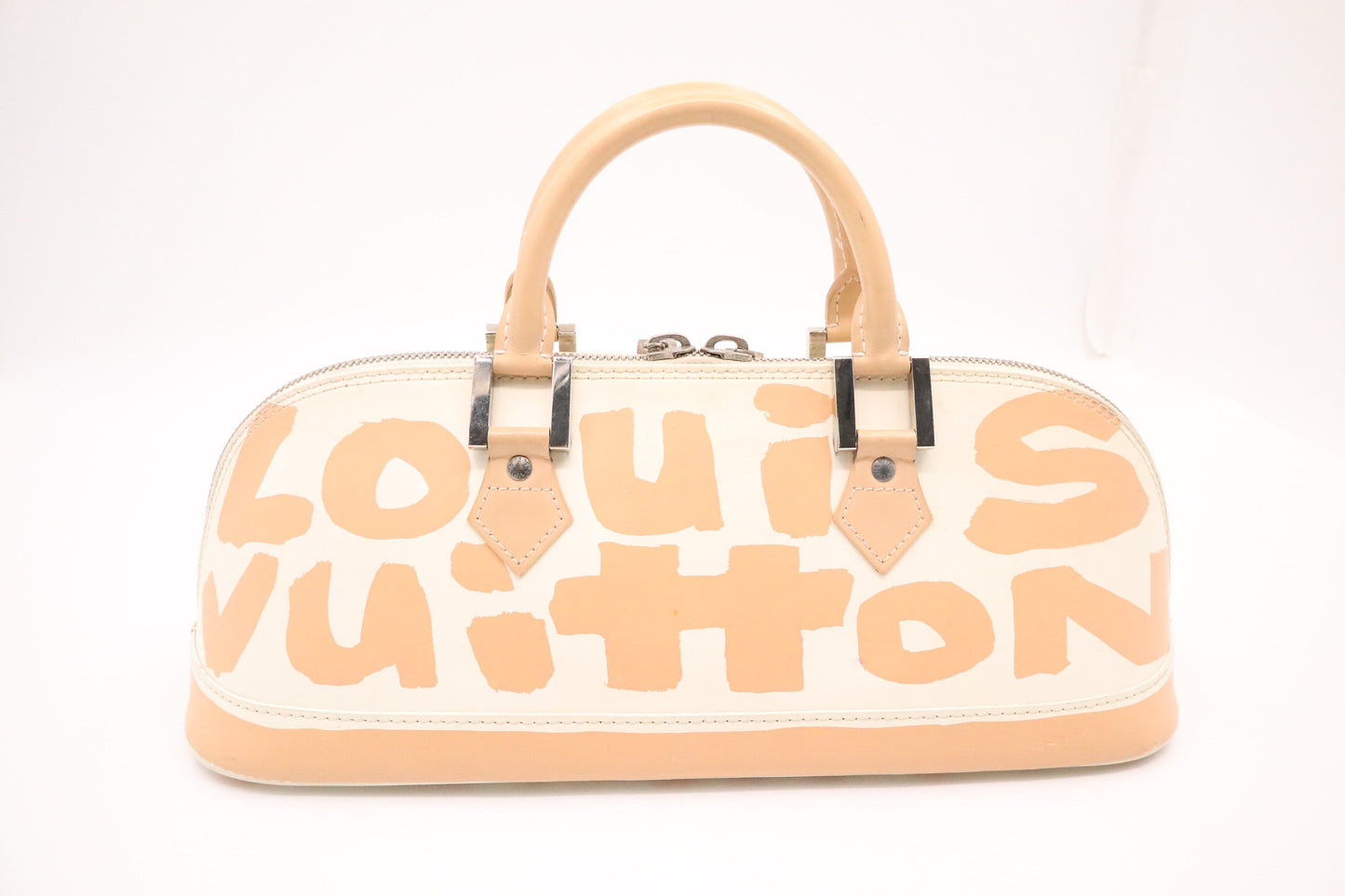 Louis Vuitton Alma Cream Graffiti Canvas Beige Handbag