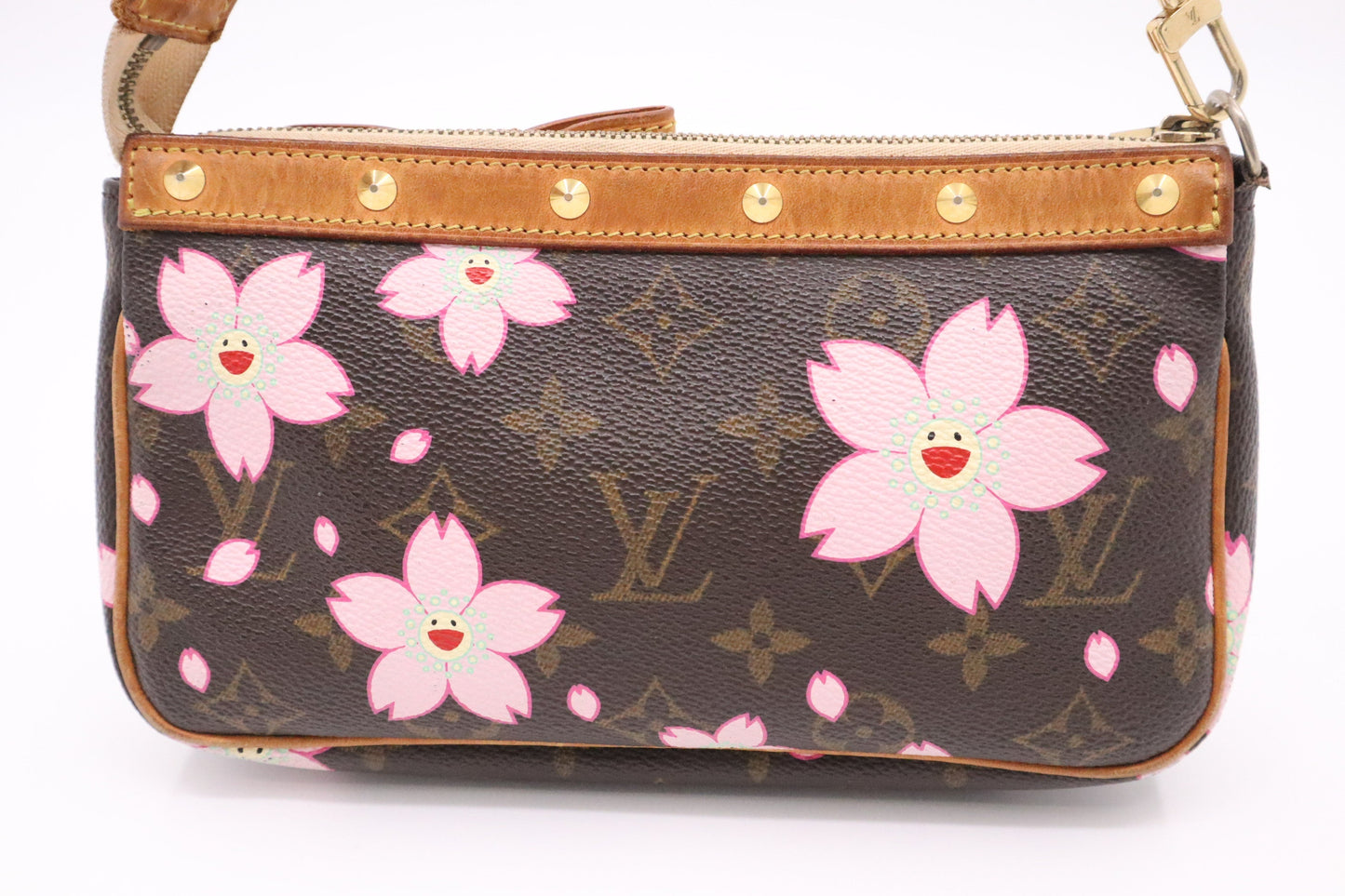 Louis Vuitton x Takashi Murakami Pochette Accessories Monogram Canvas Clutch Bag