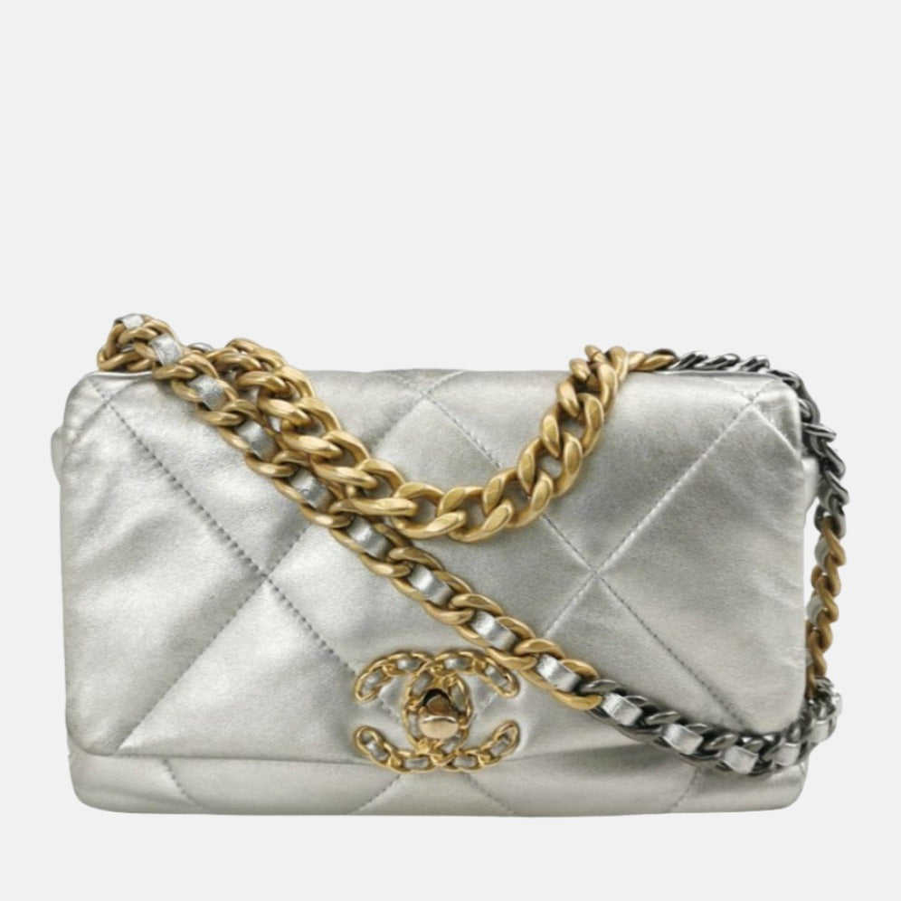 Chanel 19 Silver Small Crossbody Bag