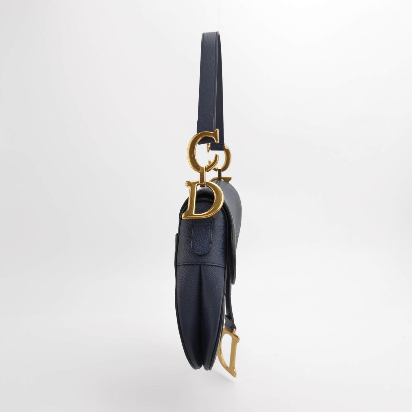 Dior Saddle Navy Grained Handbag Leather Medium Travel Bag