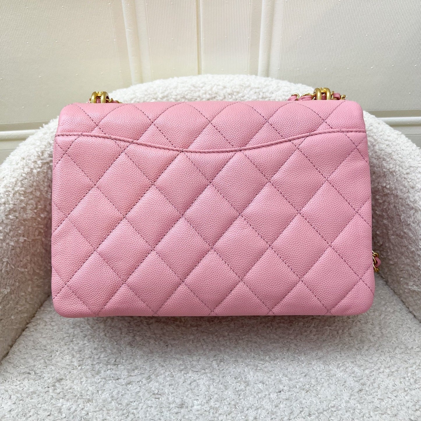 Chanel 22K Coco First Small Flap in Pink Caviar and LGHW (Model: AS3633)