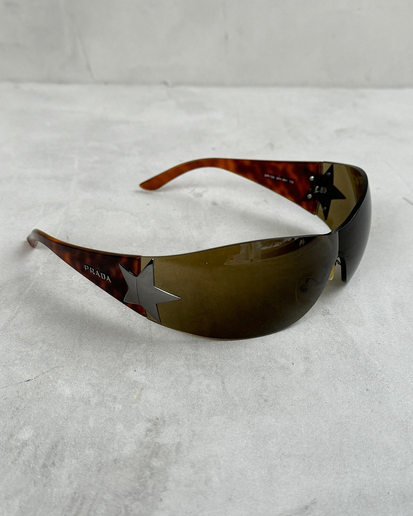 Prada Handbag 's Wrap Around Star Sunglasses Brown