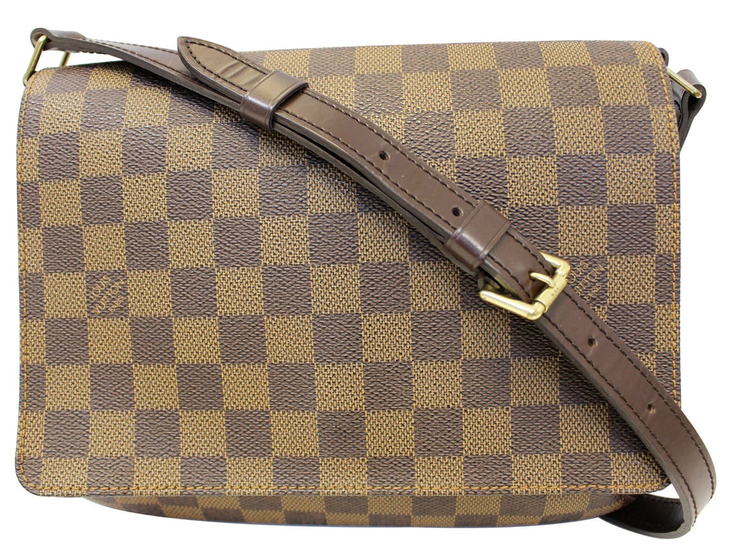 Louis Damier Ebene Mtte Tango Shoulder Bag Brown