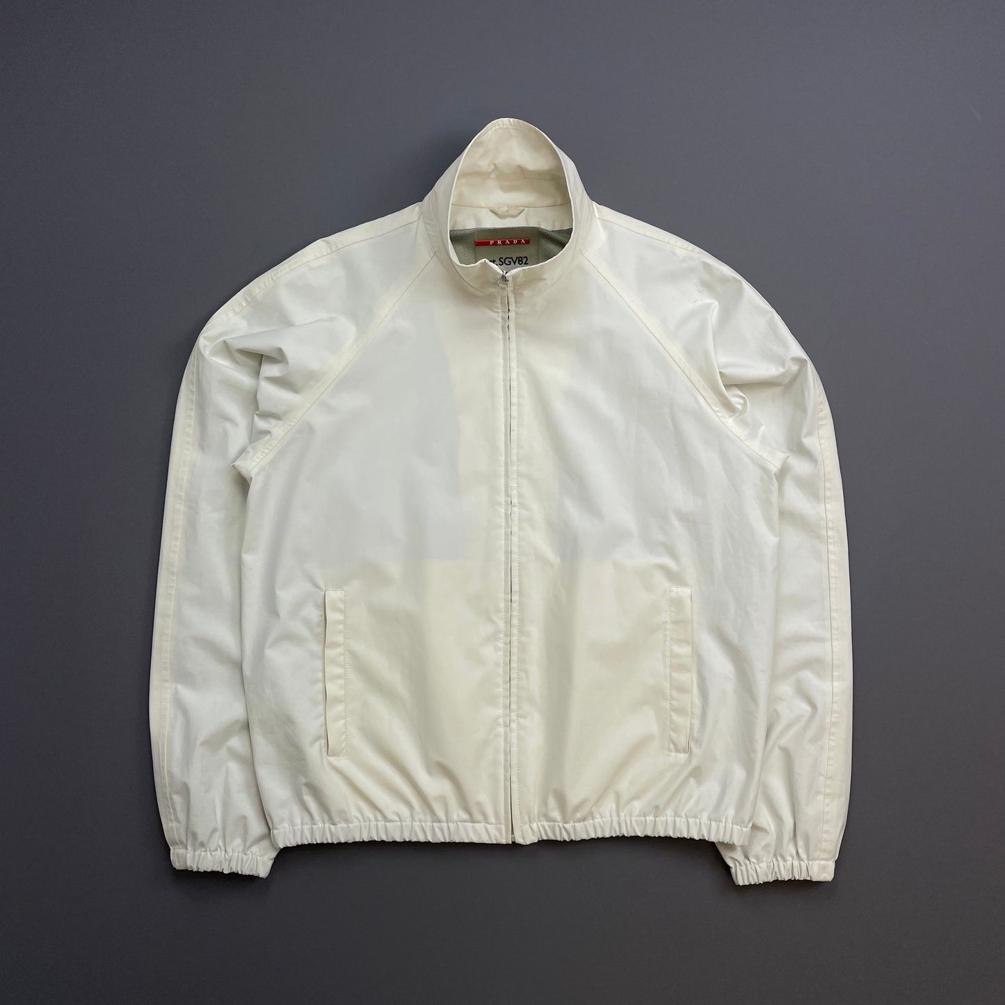 Prada Handbag Sport 00s Goretex Harrington Bomber Jacket White Cream