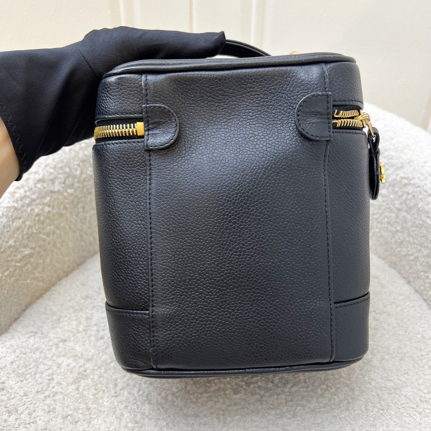 Chanel Vertical Vanity In Black Caviar And Ghw Bag