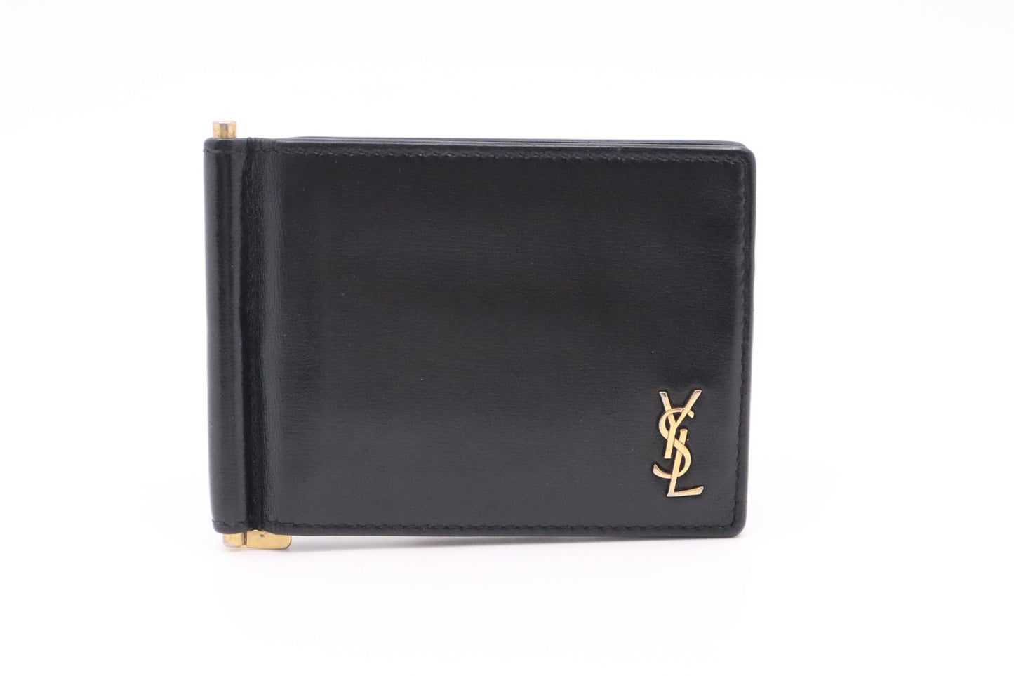YSL Saint Laurent Bifold Wallet In Travel Bag Leather Black