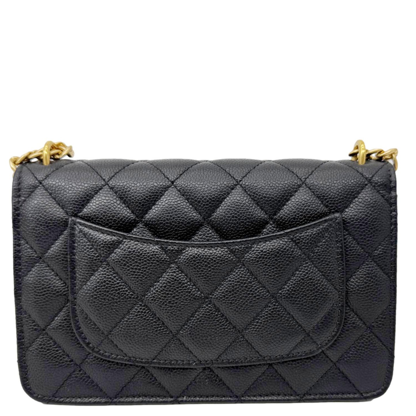 Chanel Sweet Heart Flap Quilted On Leather Black Wallet Case